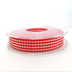 Vichy Ribbon - Width 15 mm - Color Red